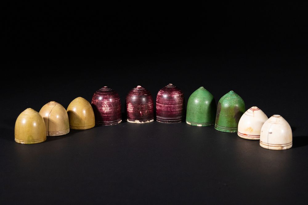 Lot 181: A Lot of Mughal Polychrome Bone Pichasi Game...