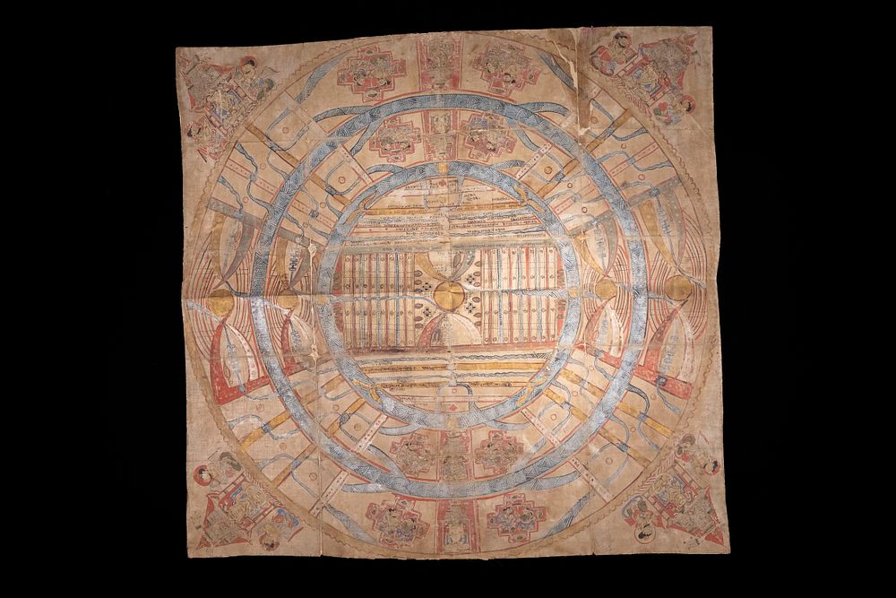 Lot 198: A Jain Cosmological Mandala of Adhaidvipa (Two and...
