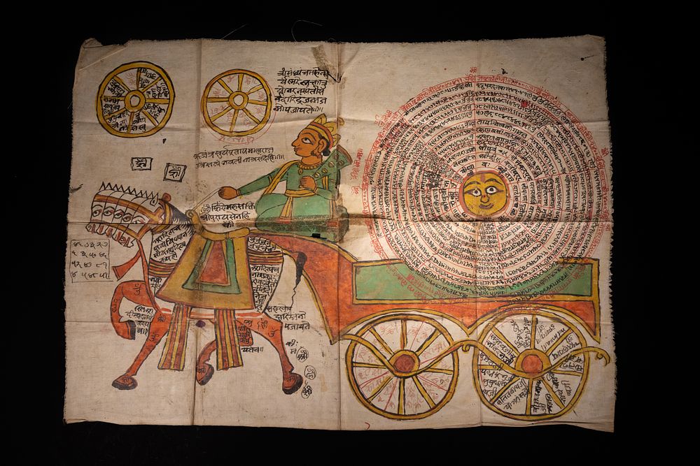 Lot 200: A Western Indian Astrological Yantra Depicting Surya on...