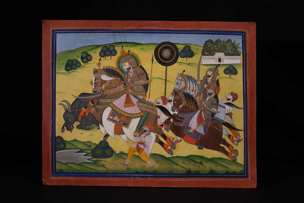 Lot 213: An Indian Painting of a Jodhpur Nobleman on...