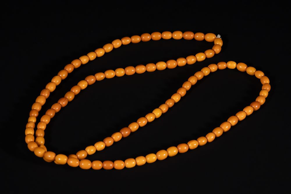 Lot 224: A Chinese Tibetan Amber Necklace Consisting of 108...