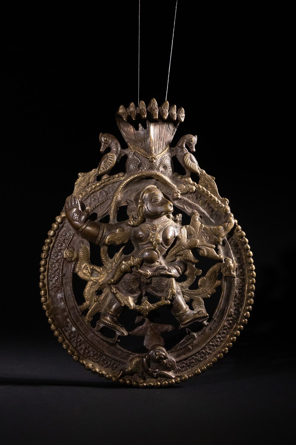 Lot 225: An Indian Bronze Hanging Plaque of Hanuman as...