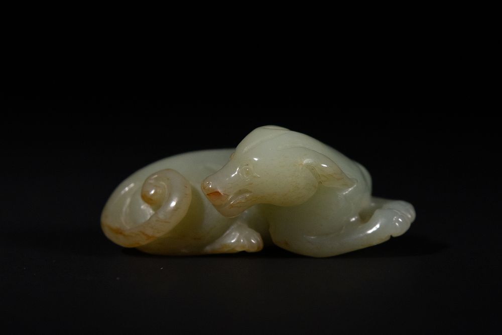 Lot 262: A Chinese Jade Carving of a Recumbent Mythical...