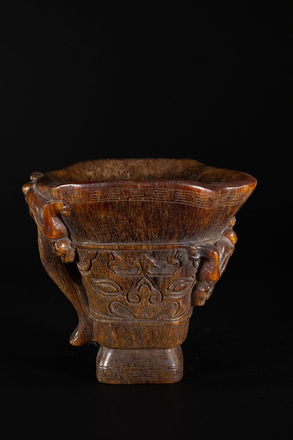 Lot 331: A Chinese Libation Cup with Archaistic Dragon Motifs...