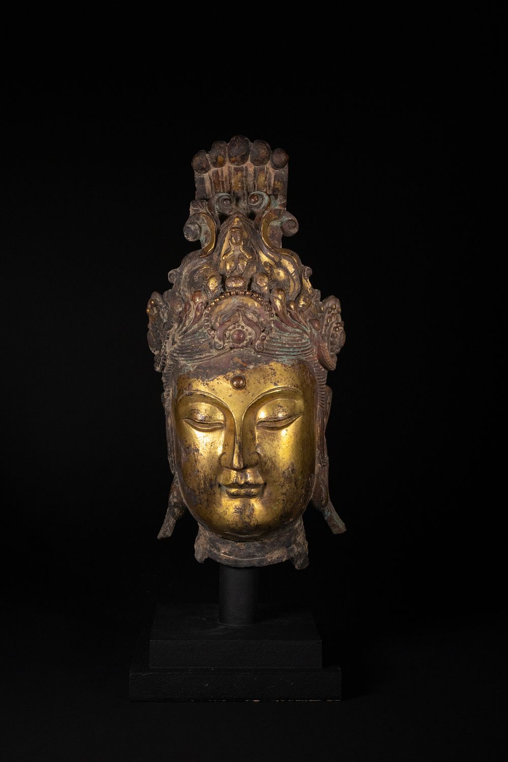Lot 365: A Chinese Gilt Bronze Head of Guanyin, Ming...