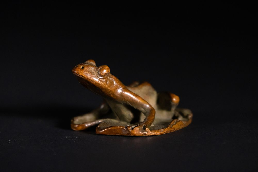 Lot 379: A Japanese Bronze Model of a Frog.
