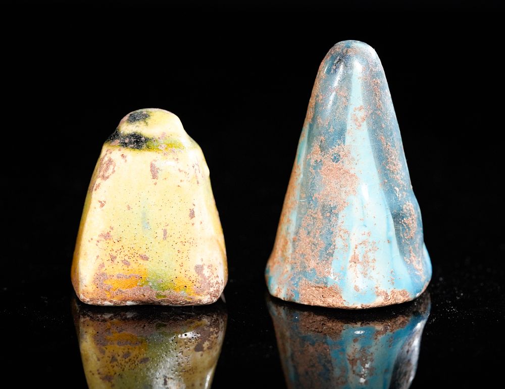 Lot 217: A Pair of Islamic Glazed Ceramic Chess Pieces,...
