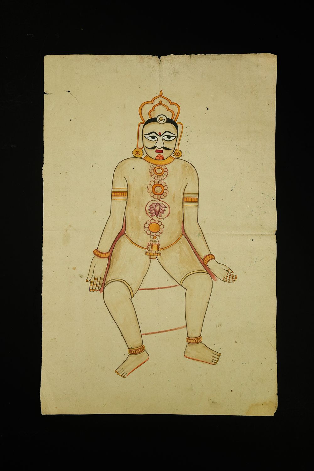Lot 251: An Indian Tantric-Jain Ayāgapatta-Style Anatomical Diagram, 19th-20th Century.