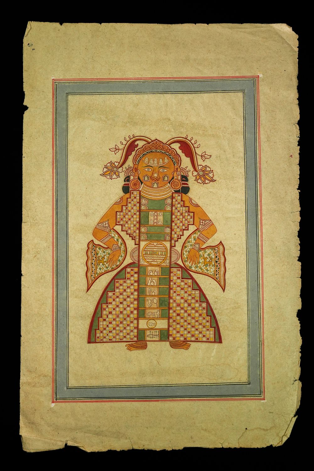 Lot 255: A Jain Cosmological Diagram Depicting the Cosmic Man...