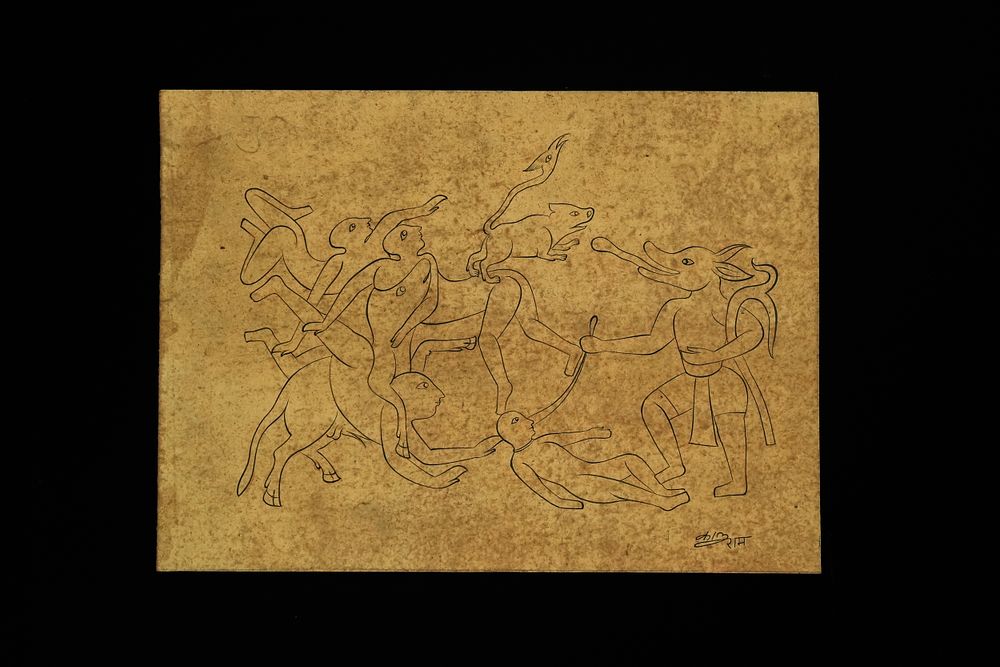 Lot 257: An Indian Folk Depiction of Kali’s Triumph Over...