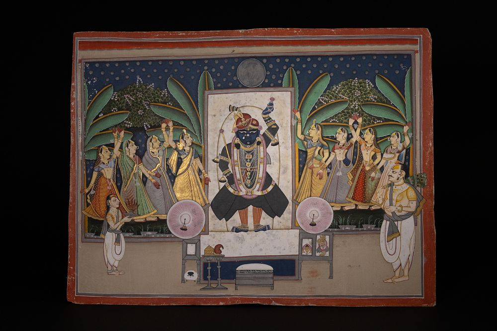 Lot 301: A Nathdwara Pichwai Painting of Shrinathji, 19th Century.