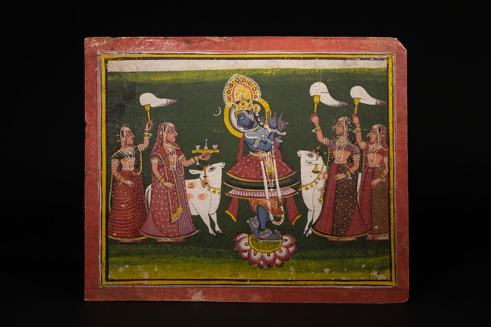 Lot 302: An Indian Miniature of Krishna with Gopis and...