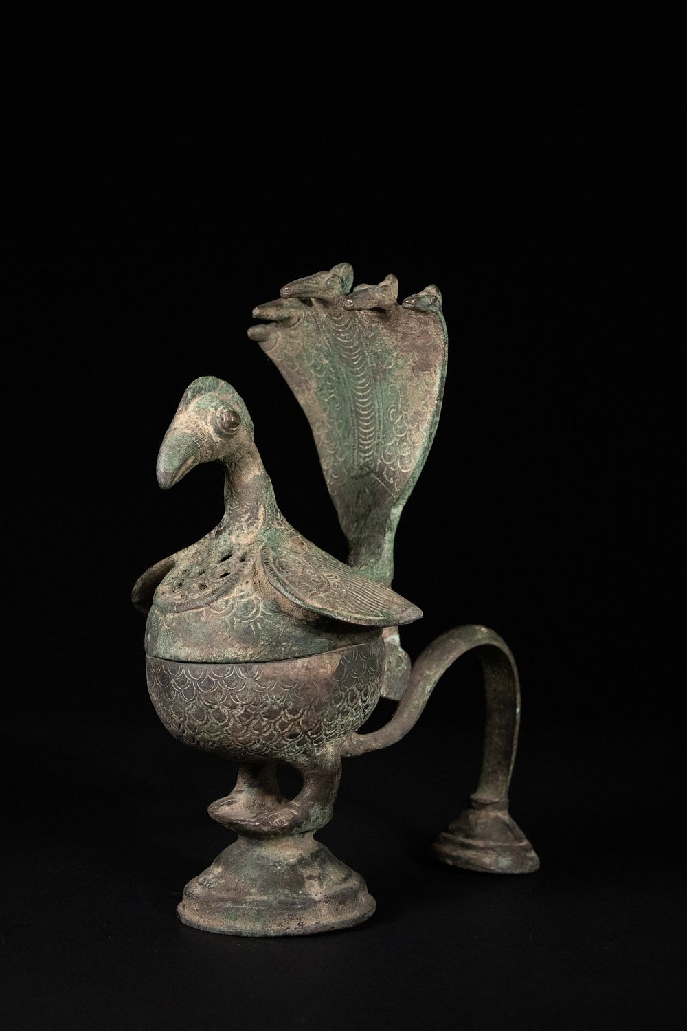 Lot 306: An Indian Bronze Bird-Form Lidded Censer, 19th Century.
