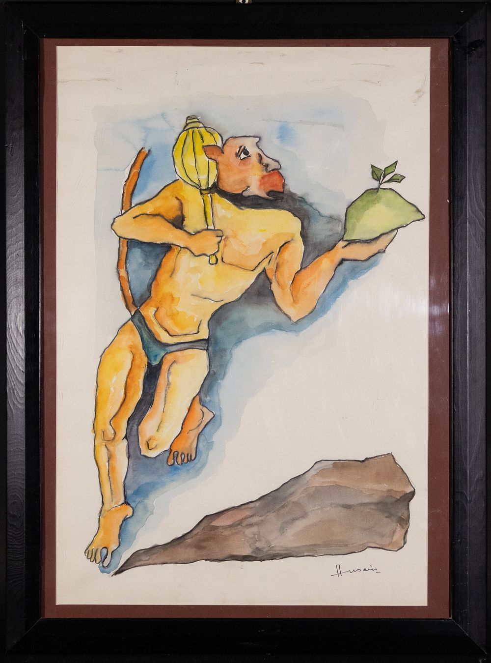 Lot 311: M.F. Husain, "Untitled (Pavan Putra)", Watercolour on Paper...