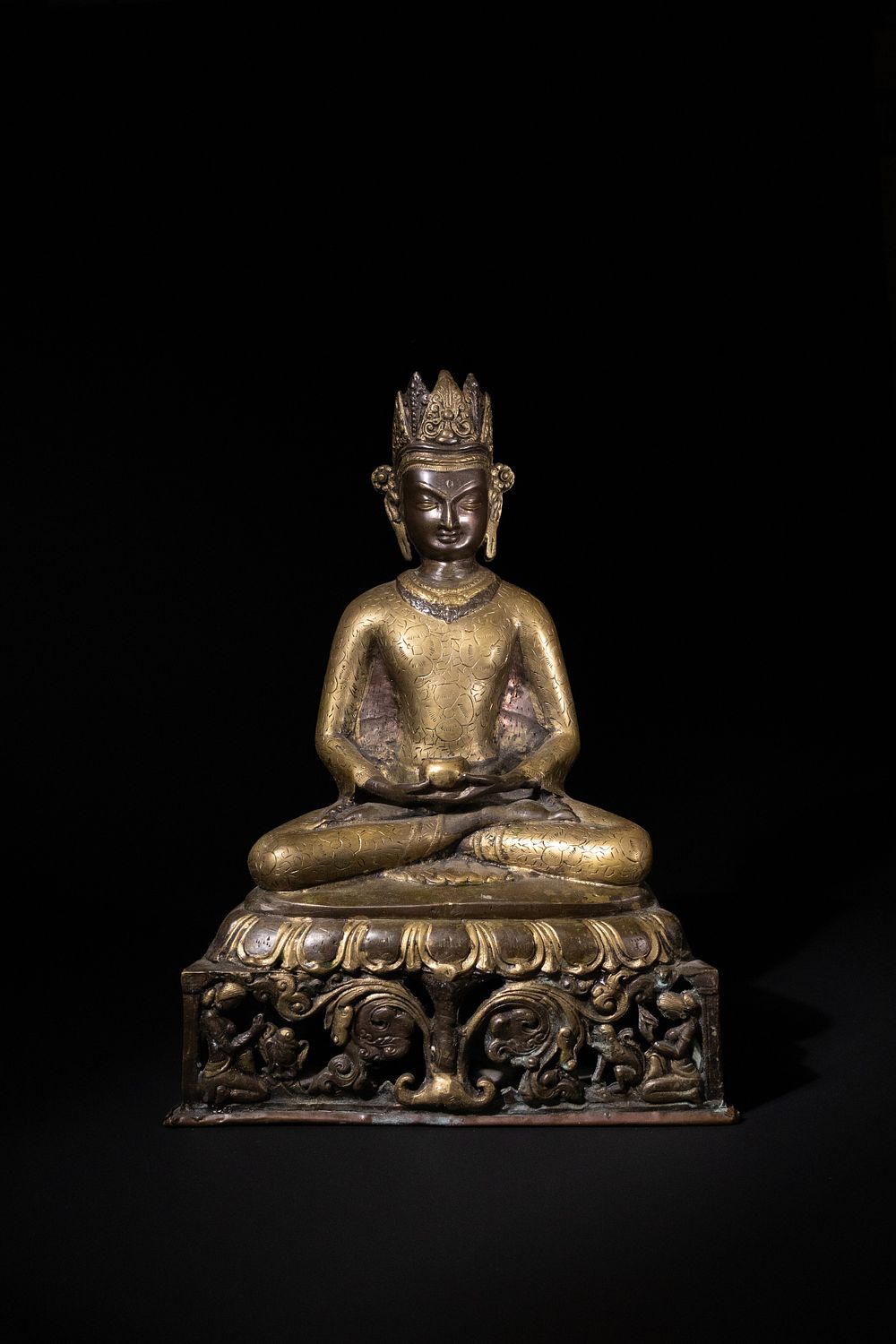 Lot 319: A Large Tibetan Gilt Bronze and Copper Figure...