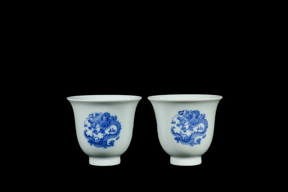 Lot 345: A Pair of Chinese Blue & White ‘Five-Clawed...