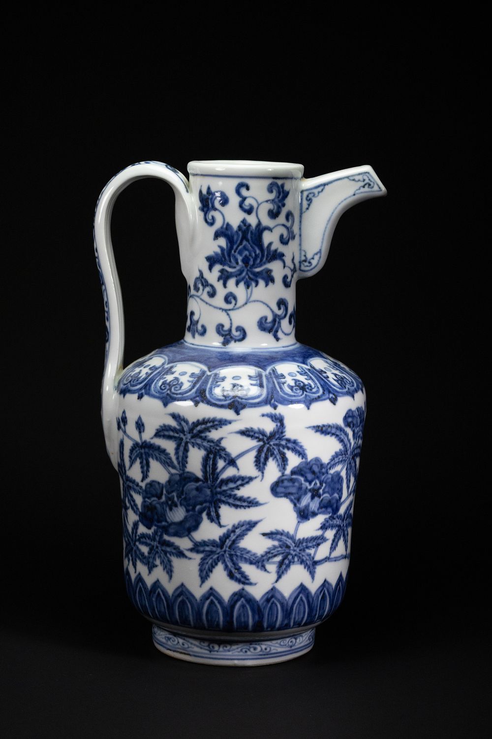 Lot 380: A Chinese Blue and White Porcelain Ewer with...