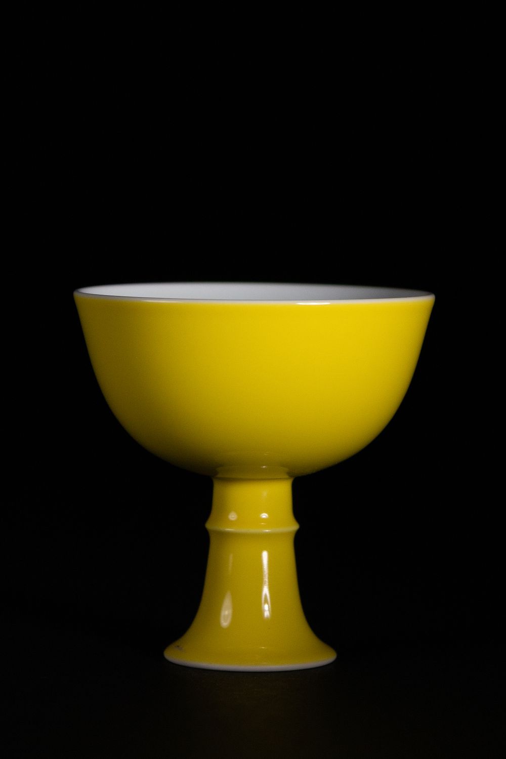 Lot 383: A Chinese Imperial Yellow-Glazed Stem Cup.