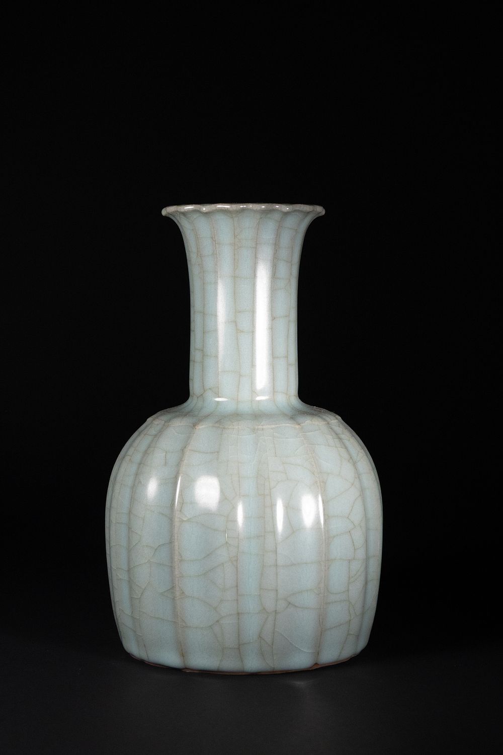 Lot 405: A Chinese Crackled Glazed Porcelain Vase with Inscribed...