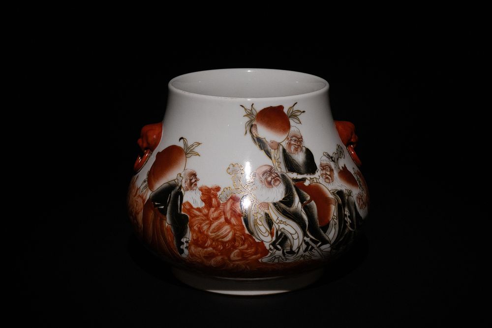 Lot 438: A Chinese Porcelain Jar with Shoulao and Immortals...