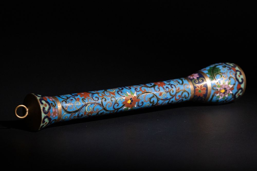 Lot 455: A Chinese Cloisonné Enamel Cylindrical Brush Holder, 19th...
