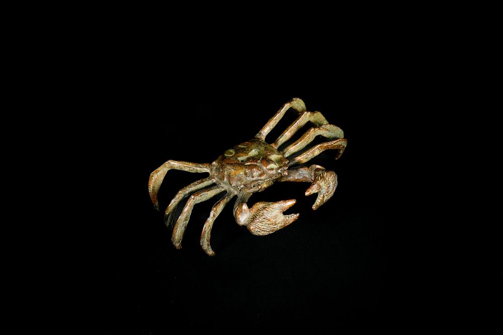 Lot 458: A Japanese Bronze Crab Figure.