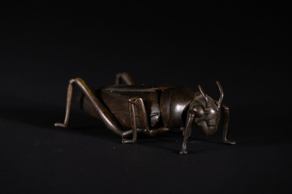 Lot 467: A Japanese Bronze Model of a Grasshopper.