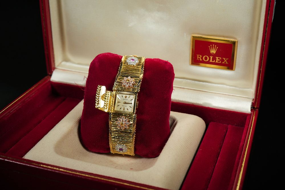 Lot 472: A Rare 18k Yellow Gold Rolex Bracelet Watch...