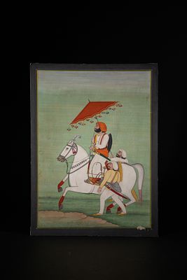A Sikh School Equestrian Portrait of Gopal Singh, 19th Century - A Sikh School painting, 19th 