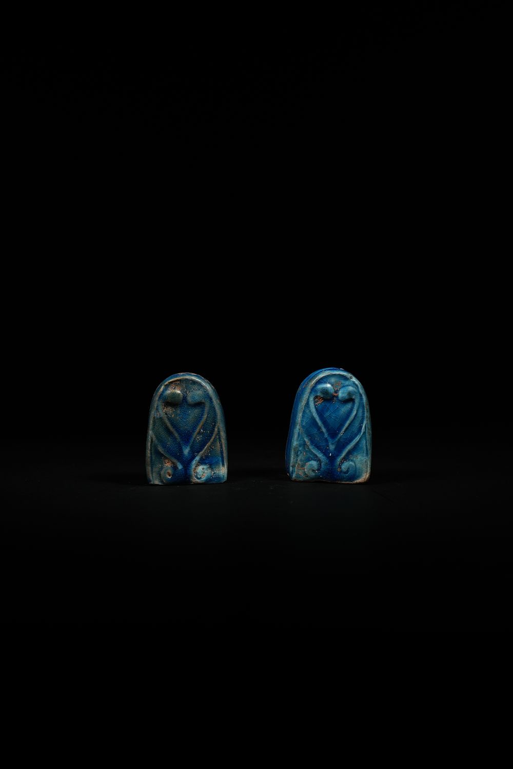 Lot 194: A Pair of Turquoise-Glazed Ceramic Chess Pieces, Possibly...