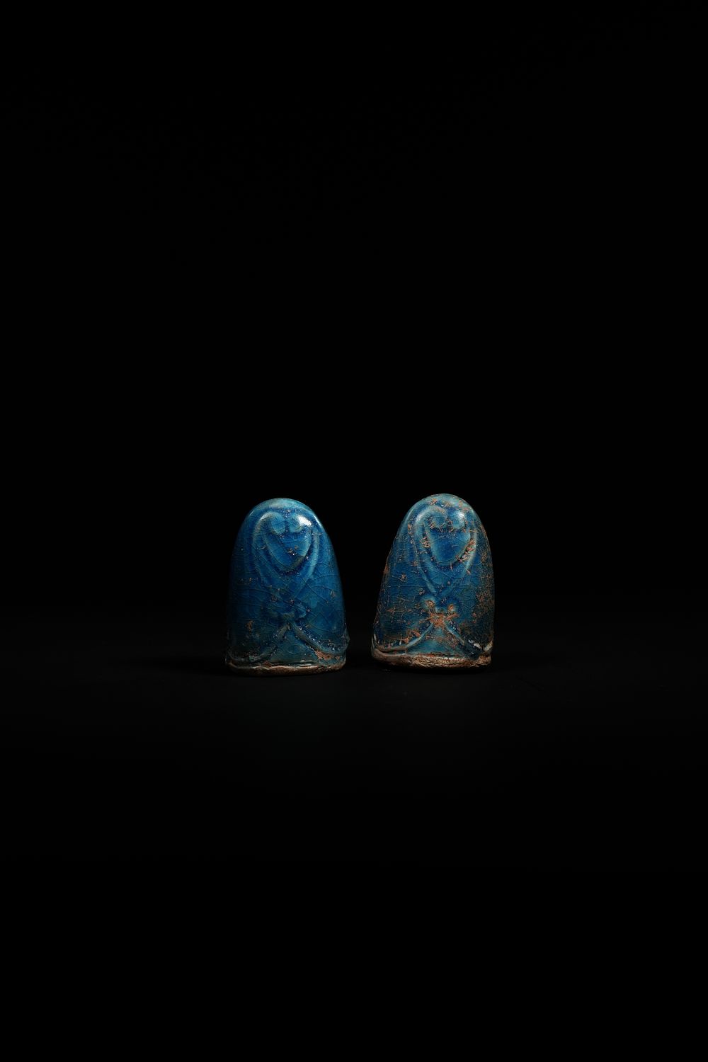 Lot 198: A Pair of Glazed Ceramic Gaming Pieces, Possibly...