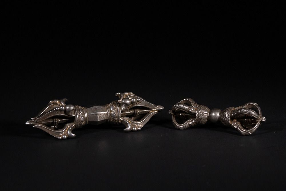 Lot 239: A Pair of Tibetan Iron Vajras (Dorjes), 19th/20th...