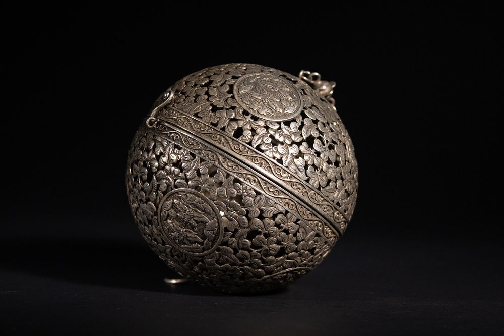 Lot 317: A Chinese Reticulated Spherical Incense Burner (Censer) with...