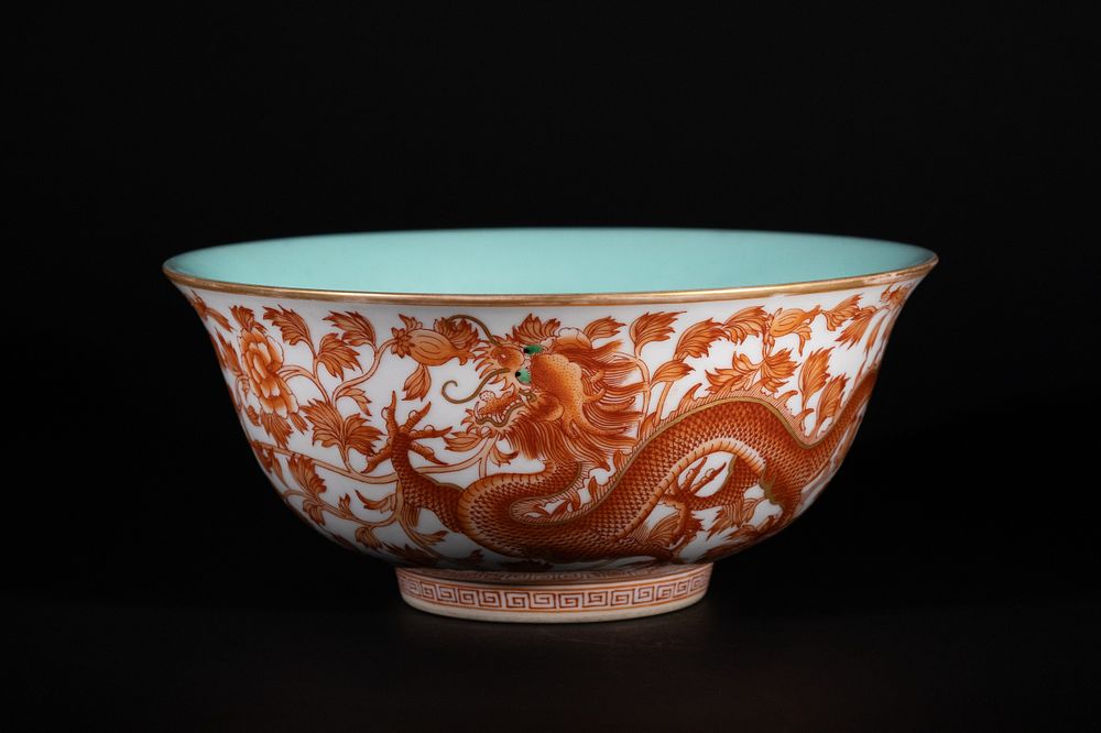 Lot 323: A Chinese Iron-Red and Gilt 'Dragon and Phoenix'...