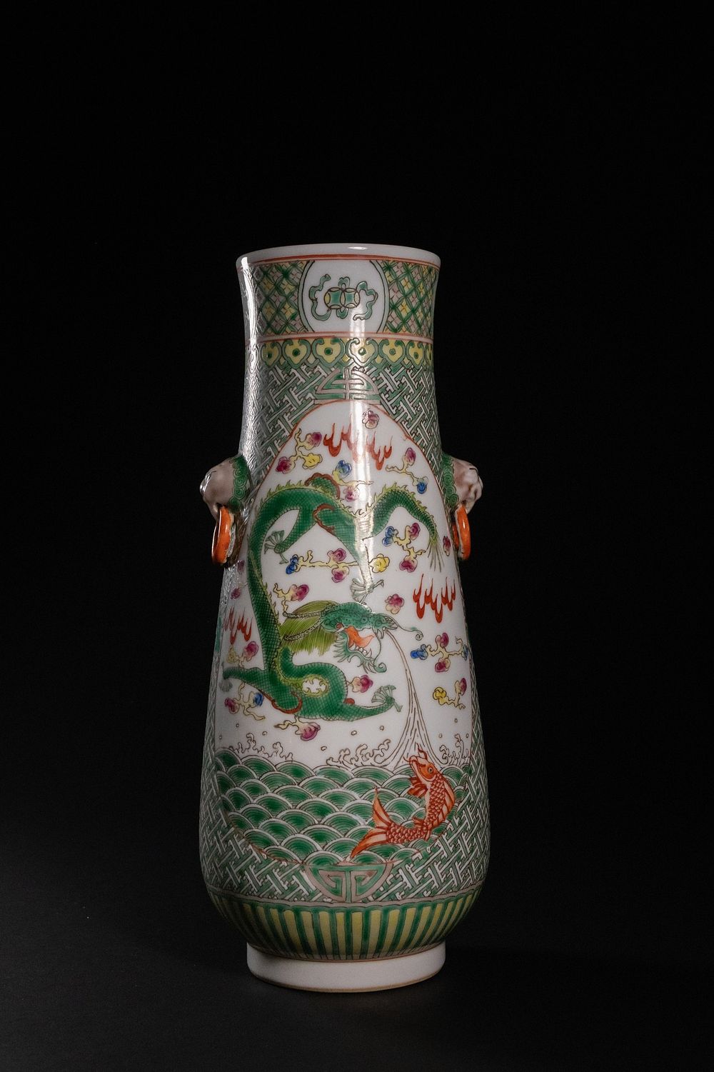 Lot 355: A Chinese Famille Verte ‘Dragon and Phoenix’ Vase,...