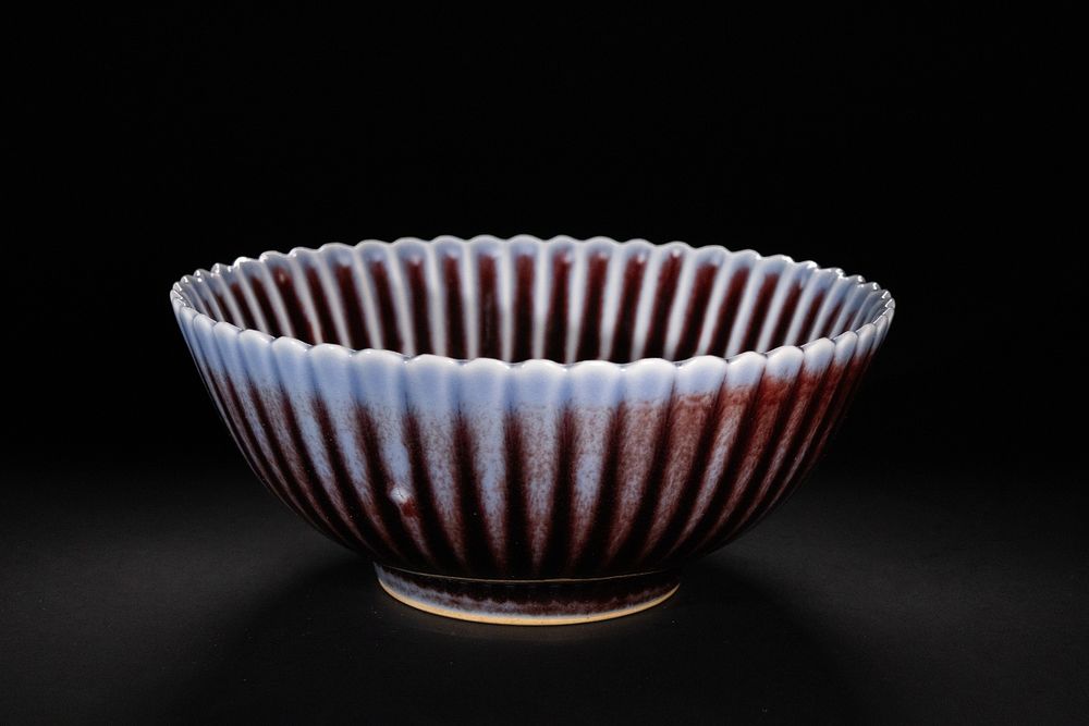 Lot 367: A Chinese Fluted Porcelain Bowl with Transmutation Glaze,...