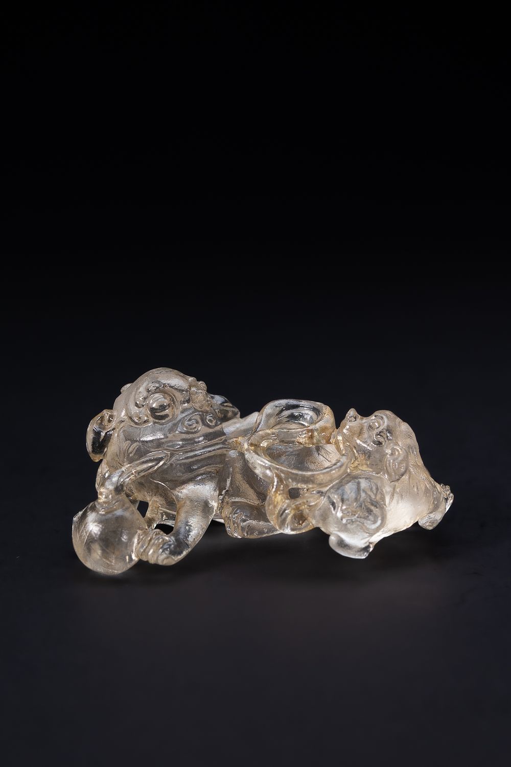 Lot 417: A Chinese Rock Crystal or Glass Figural Ornament...