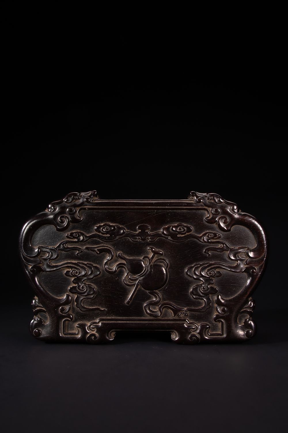 Lot 427: A Chinese Carved Hardwood Rectangular Box with Auspicious...
