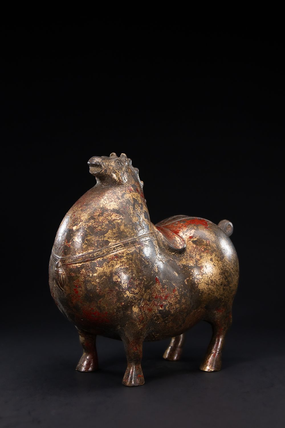 Lot 437: A Chinese Bronze Standing Horse Figure.
