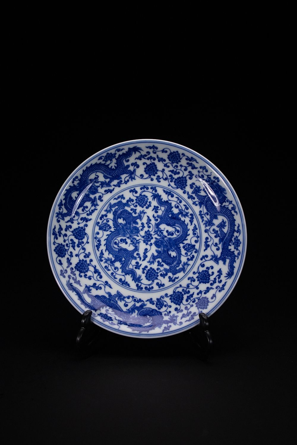 Lot 444: A Chinese Blue and White ‘Dragon and Peony’...