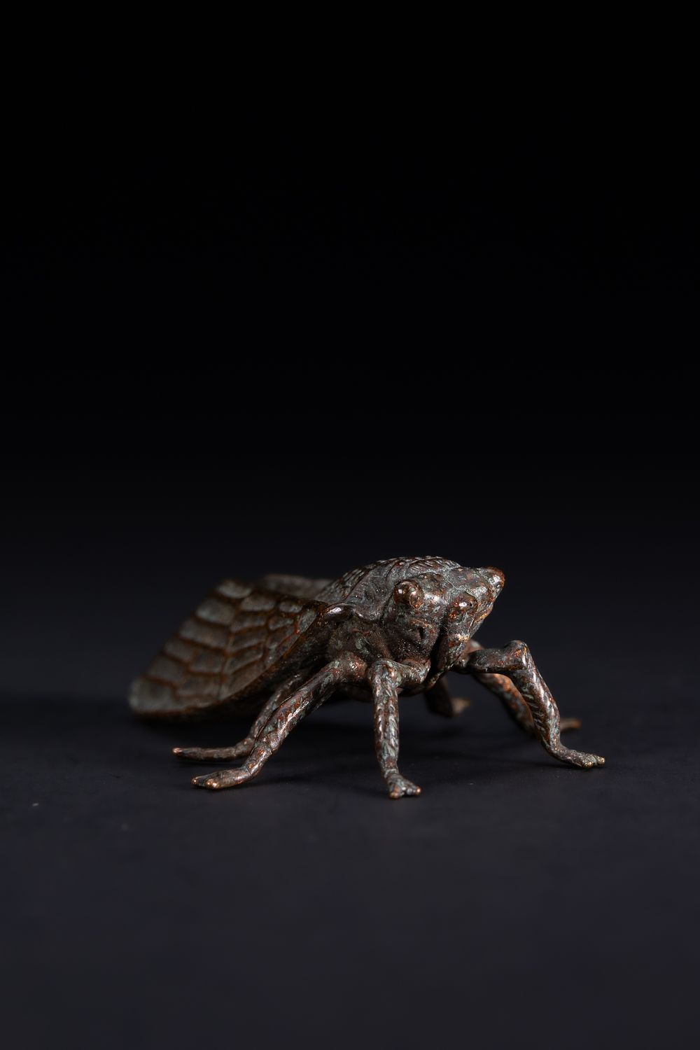 Lot 474: A Japanese Bronze Figure of a Cicada.