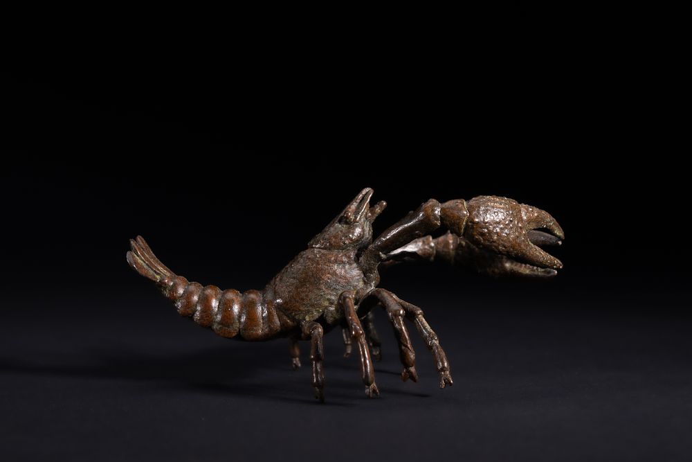 Lot 484: A Japanese Bronze Model of a Lobster.
