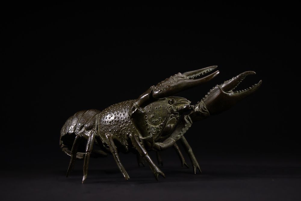Lot 488: A Large Japanese Bronze Model of a Lobster.