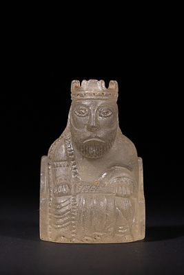 A Medieval Rock Crystal Chess Piece, King, in the Style of the Lewis Chessmen, Late 12th/Early 