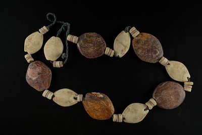 A Bactrian Stone Bead Necklace, Circa 2nd Millennium BC. A striking Bactrian necklace composed 