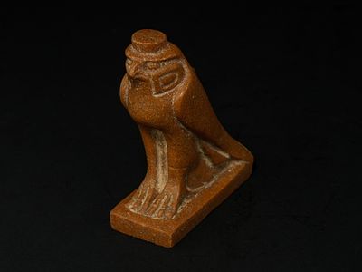 An Egyptian Stone Figure of Horus as a Falcon, Late Period–Ptolemaic Period Circa 664–30 B.C.. 