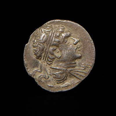 An Indo-Greek Silver Drachma of Heliokles, Circa 145–130 BC. A silver drachma featuring a 