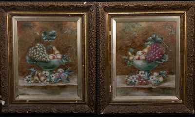 A Pair of French Oil on Canvas Paintings of Dutch Style Still Life Compositions, 19th Century. 