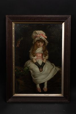 A Continental Portrait Lithograph of a Young Girl, 19th Century. A finely executed 19th-century 