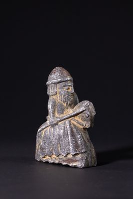 A Large Carved Stone Chess Knight Figure, 19th Century. A substantial carved stone chess knight 